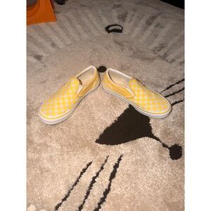 Vans Yellow Checkerboard Slip on Sneakers Little Kids size 3